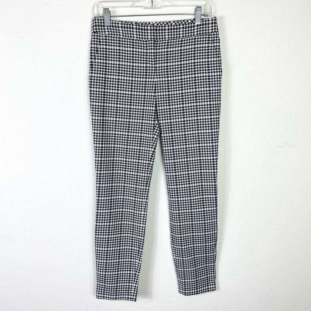 Express Columnist Black & White Plaid Low Rise Dress Pant Trousers Size 0